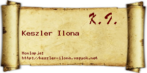 Keszler Ilona névjegykártya