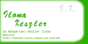 ilona keszler business card